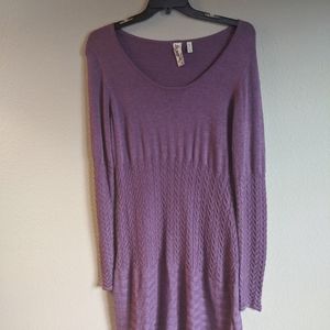 Adventures eco eggplant knit dress, sz XL